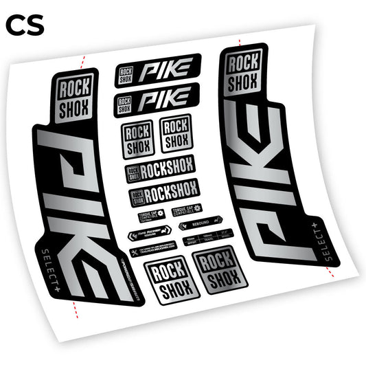 Stickers Rock Shox Pike Select Plus 2021 compatibles Autocollants fourche VTT