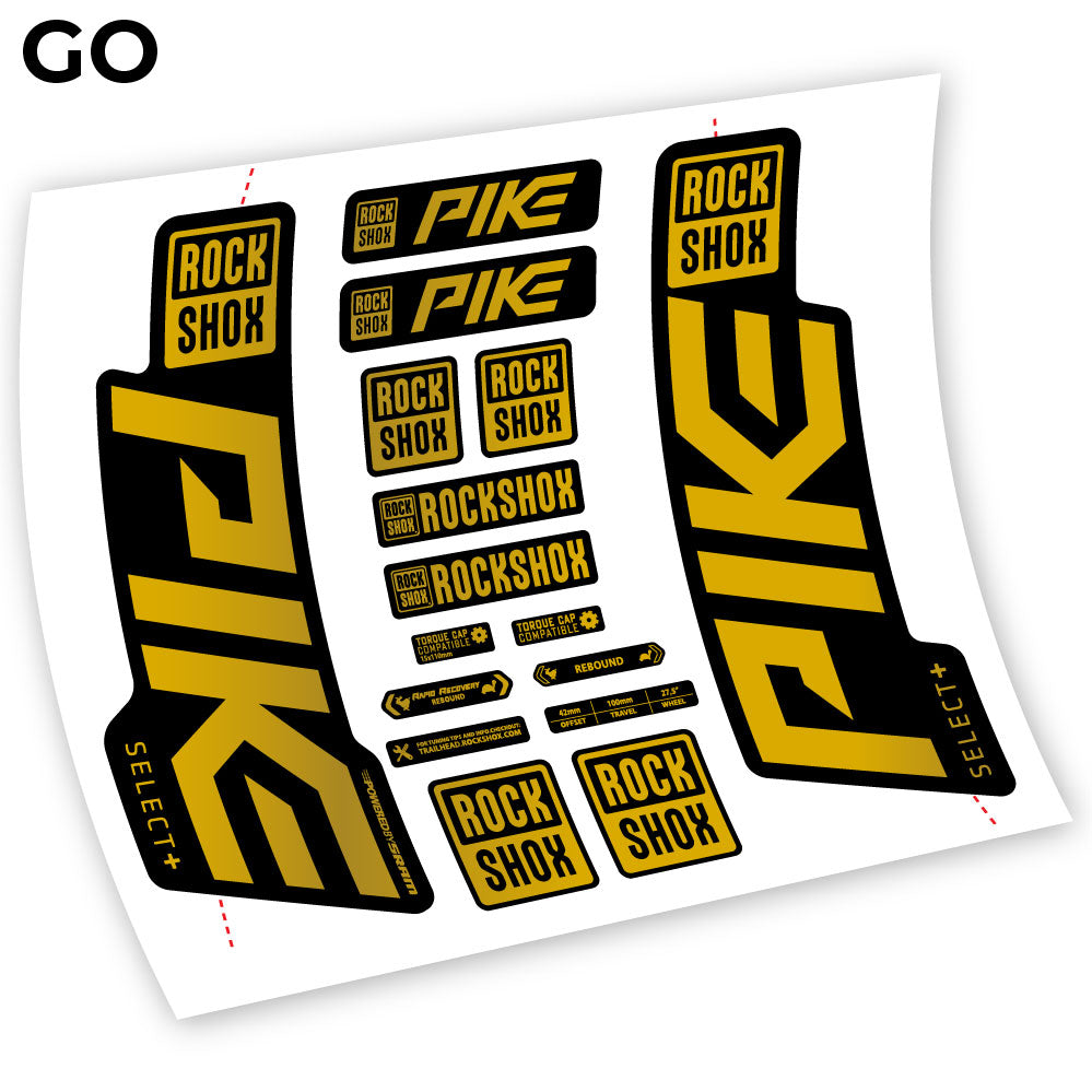 Stickers Rock Shox Pike Select Plus 2021 compatibles Autocollants fourche VTT