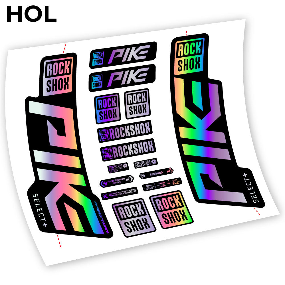 Stickers Rock Shox Pike Select Plus 2021 compatibles Autocollants fourche VTT