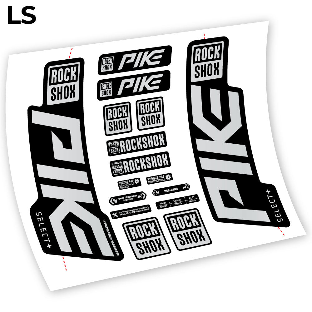Stickers Rock Shox Pike Select Plus 2021 compatibles Autocollants fourche VTT