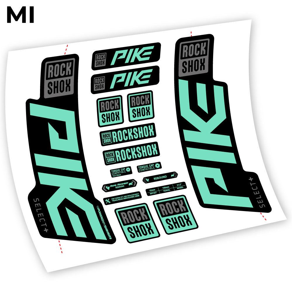 Stickers Rock Shox Pike Select Plus 2021 compatibles Autocollants fourche VTT