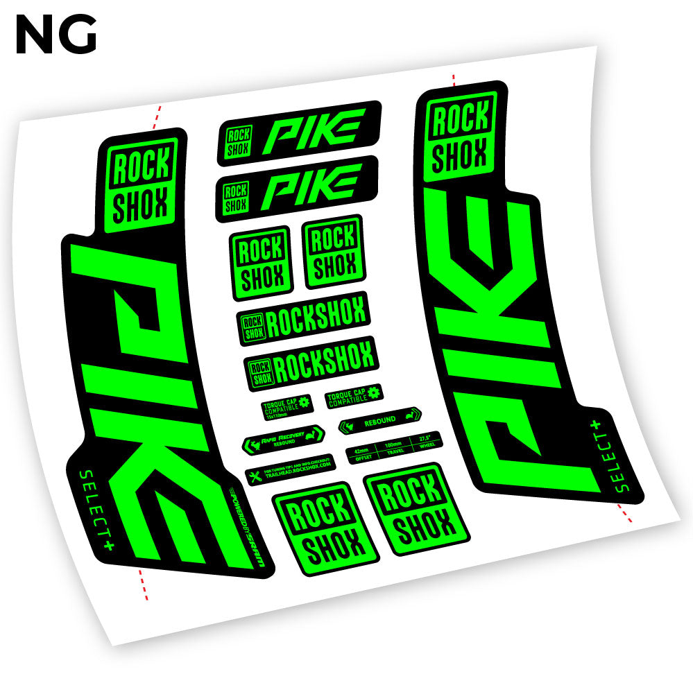 Stickers Rock Shox Pike Select Plus 2021 compatibles Autocollants fourche VTT