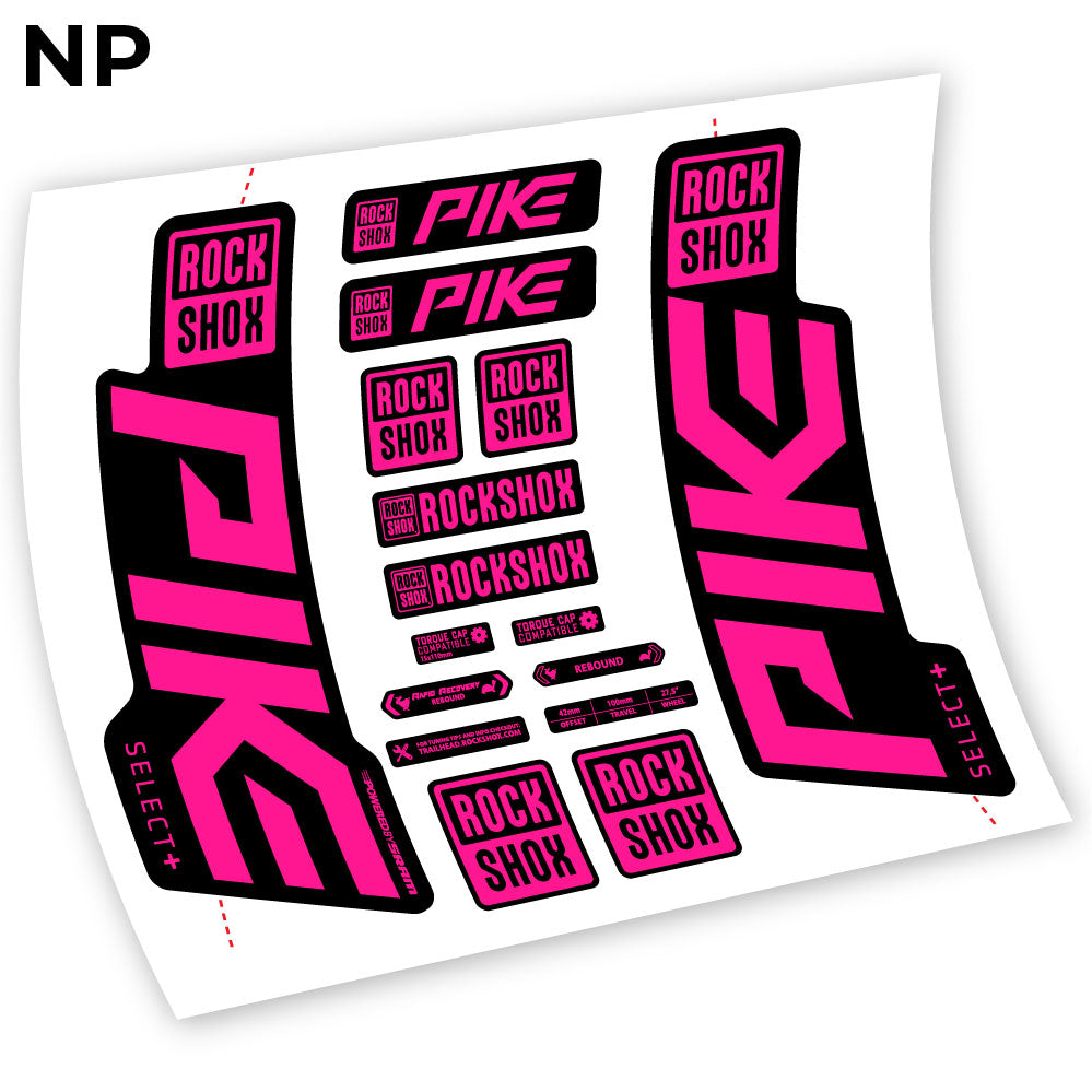 Stickers Rock Shox Pike Select Plus 2021 compatibles Autocollants fourche VTT
