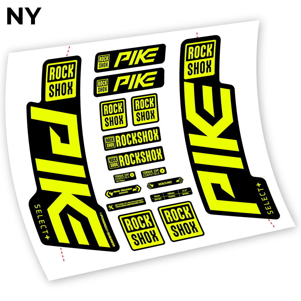 Stickers Rock Shox Pike Select Plus 2021 compatibles Autocollants fourche VTT