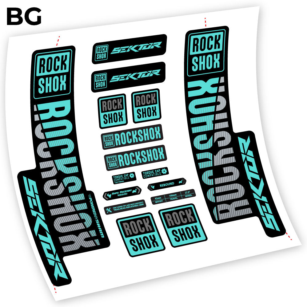 Stickers Rock Shox Sektor 2018 compatibles Autocollants fourche VTT
