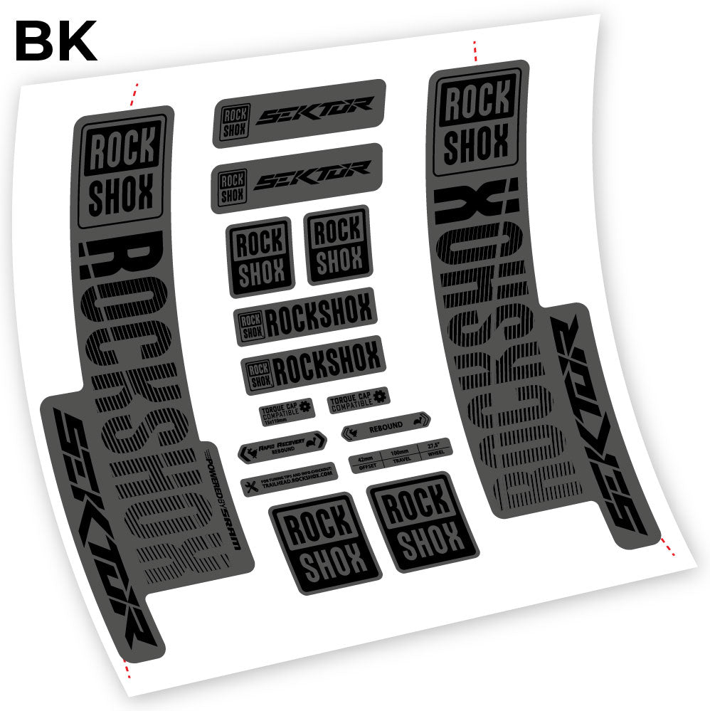 Stickers Rock Shox Sektor 2018 compatibles Autocollants fourche VTT