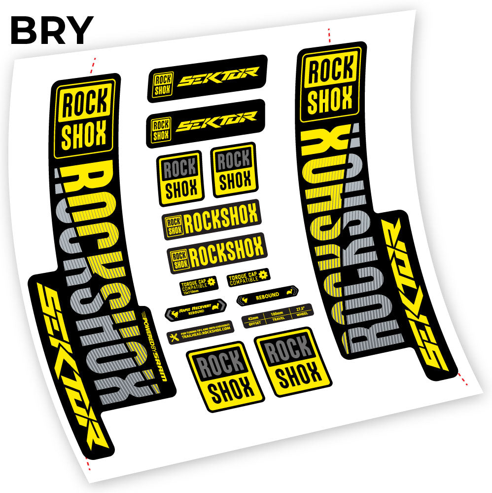 Stickers Rock Shox Sektor 2018 compatibles Autocollants fourche VTT