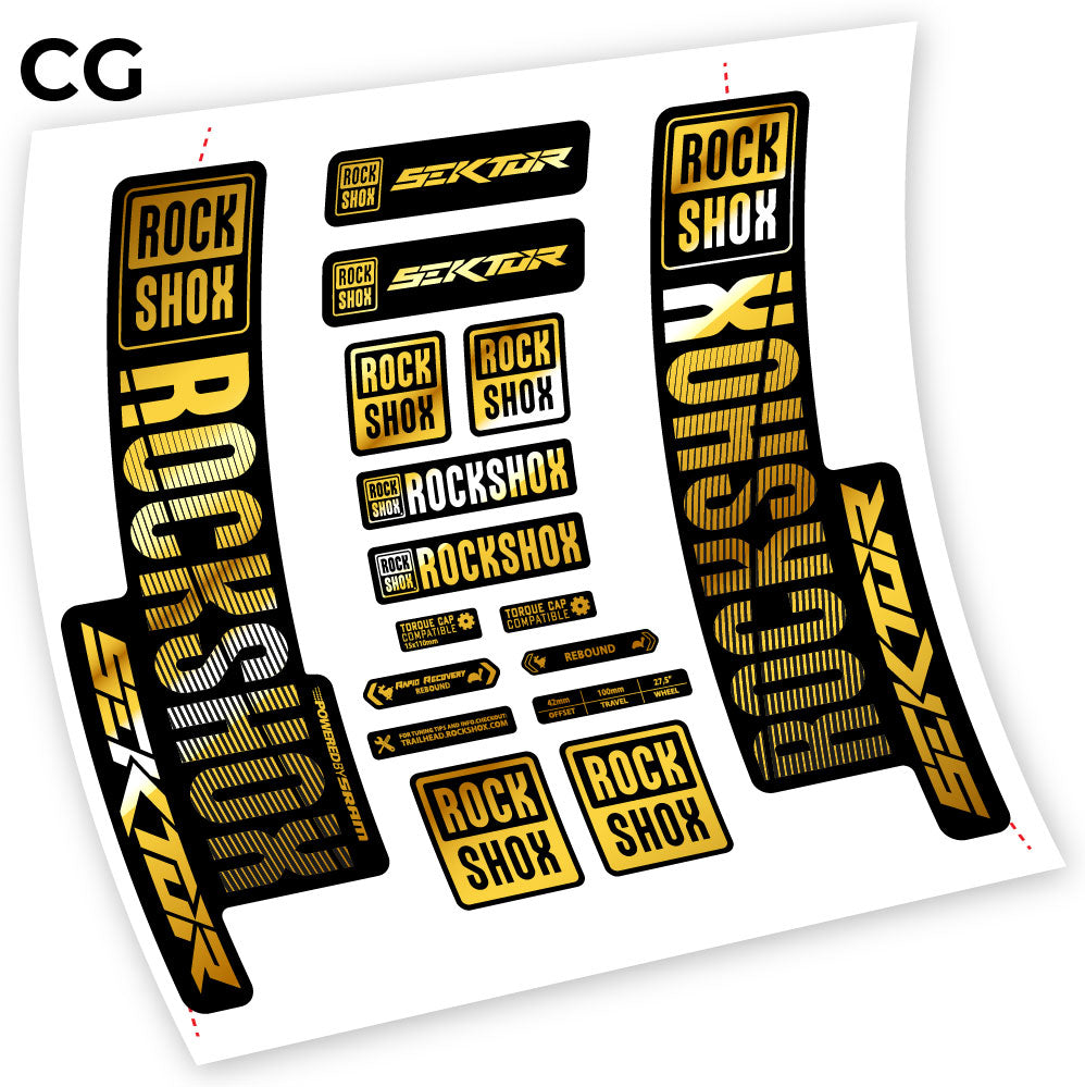 Stickers Rock Shox Sektor 2018 compatibles Autocollants fourche VTT