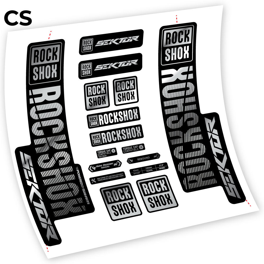 Stickers Rock Shox Sektor 2018 compatibles Autocollants fourche VTT