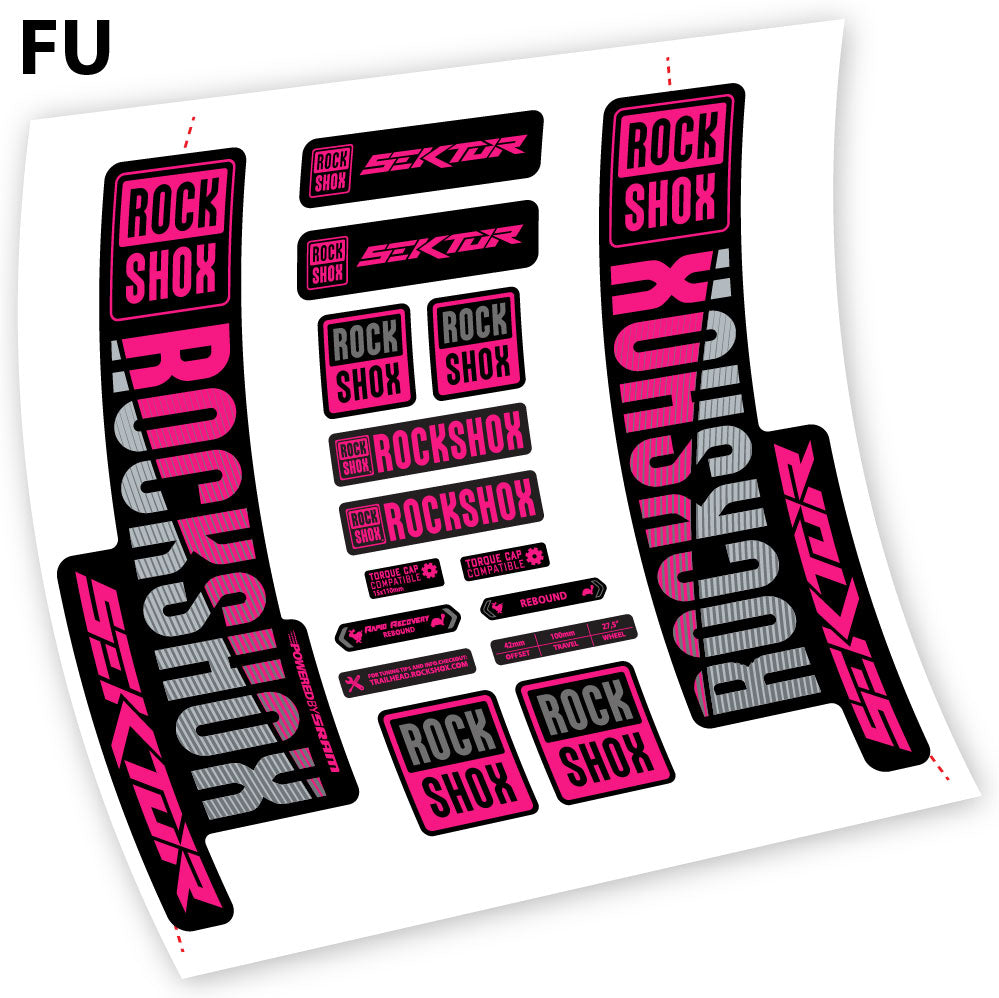 Stickers Rock Shox Sektor 2018 compatibles Autocollants fourche VTT
