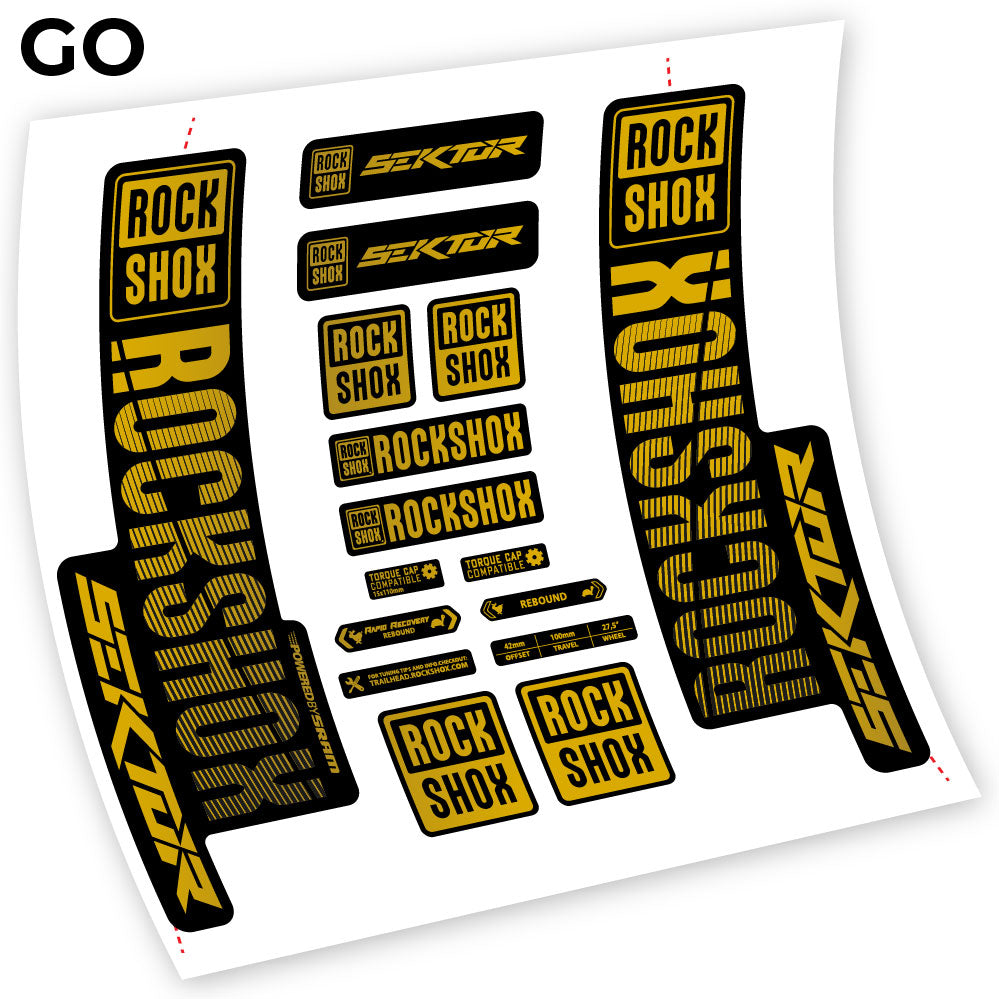 Stickers Rock Shox Sektor 2018 compatibles Autocollants fourche VTT