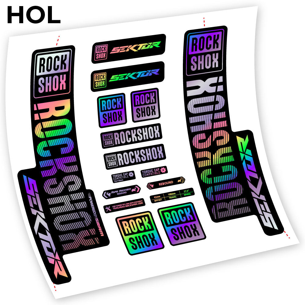 Stickers Rock Shox Sektor 2018 compatibles Autocollants fourche VTT