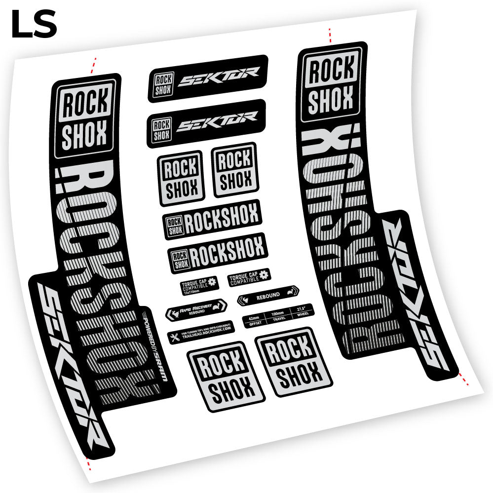 Stickers Rock Shox Sektor 2018 compatibles Autocollants fourche VTT