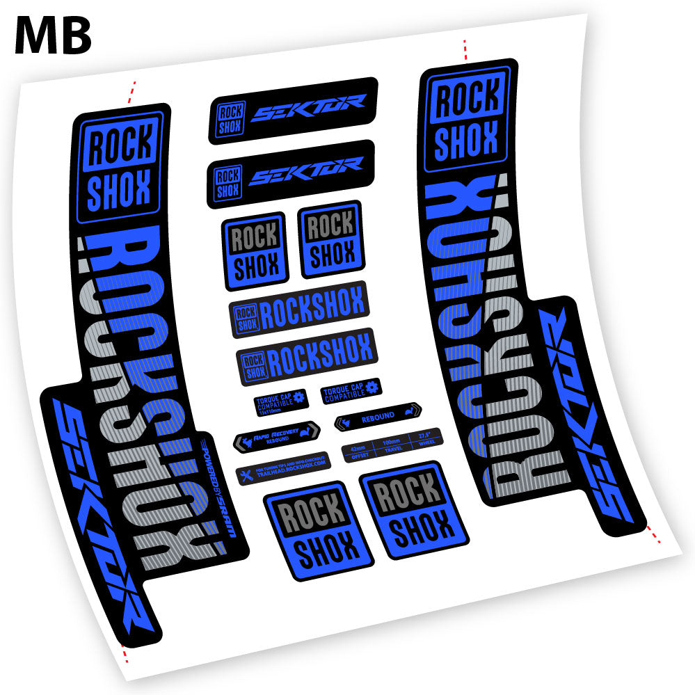 Stickers Rock Shox Sektor 2018 compatibles Autocollants fourche VTT