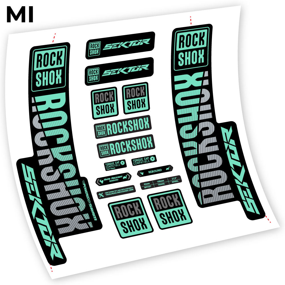 Stickers Rock Shox Sektor 2018 compatibles Autocollants fourche VTT