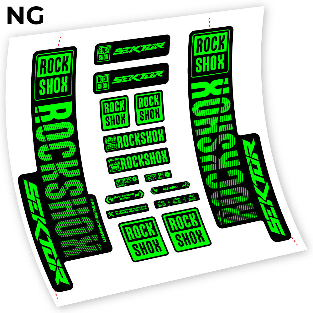 Stickers Rock Shox Sektor 2018 compatibles Autocollants fourche VTT