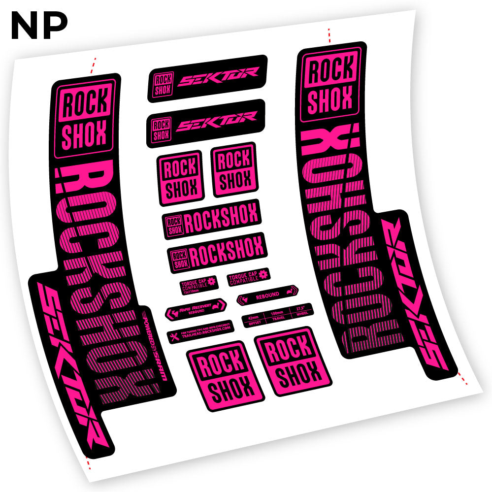 Stickers Rock Shox Sektor 2018 compatibles Autocollants fourche VTT