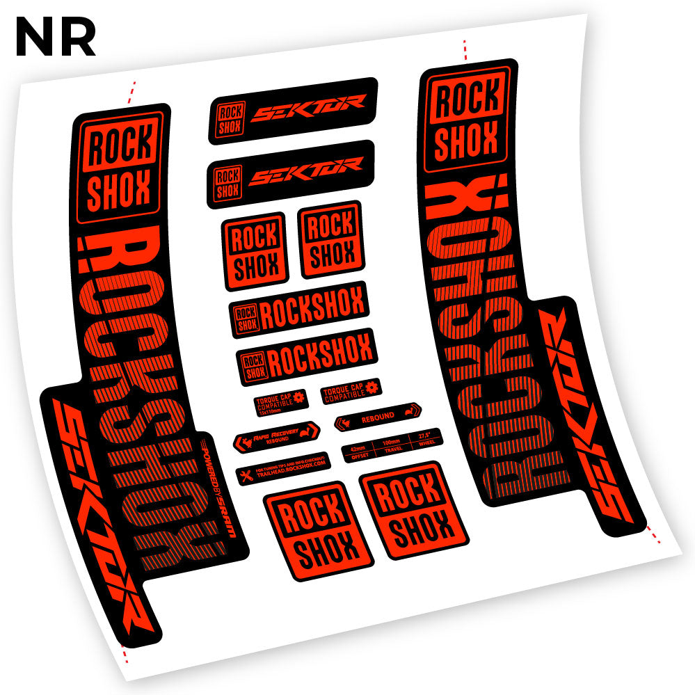 Stickers Rock Shox Sektor 2018 compatibles Autocollants fourche VTT