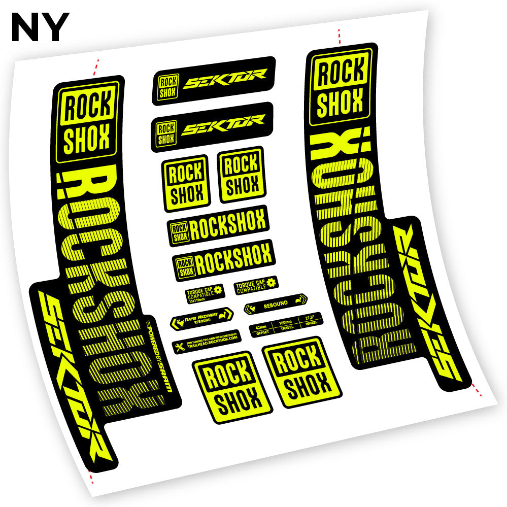 Stickers Rock Shox Sektor 2018 compatibles Autocollants fourche VTT