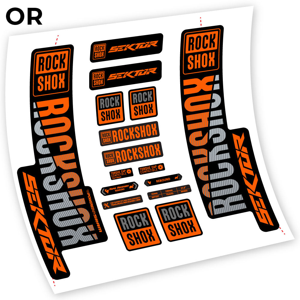 Stickers Rock Shox Sektor 2018 compatibles Autocollants fourche VTT