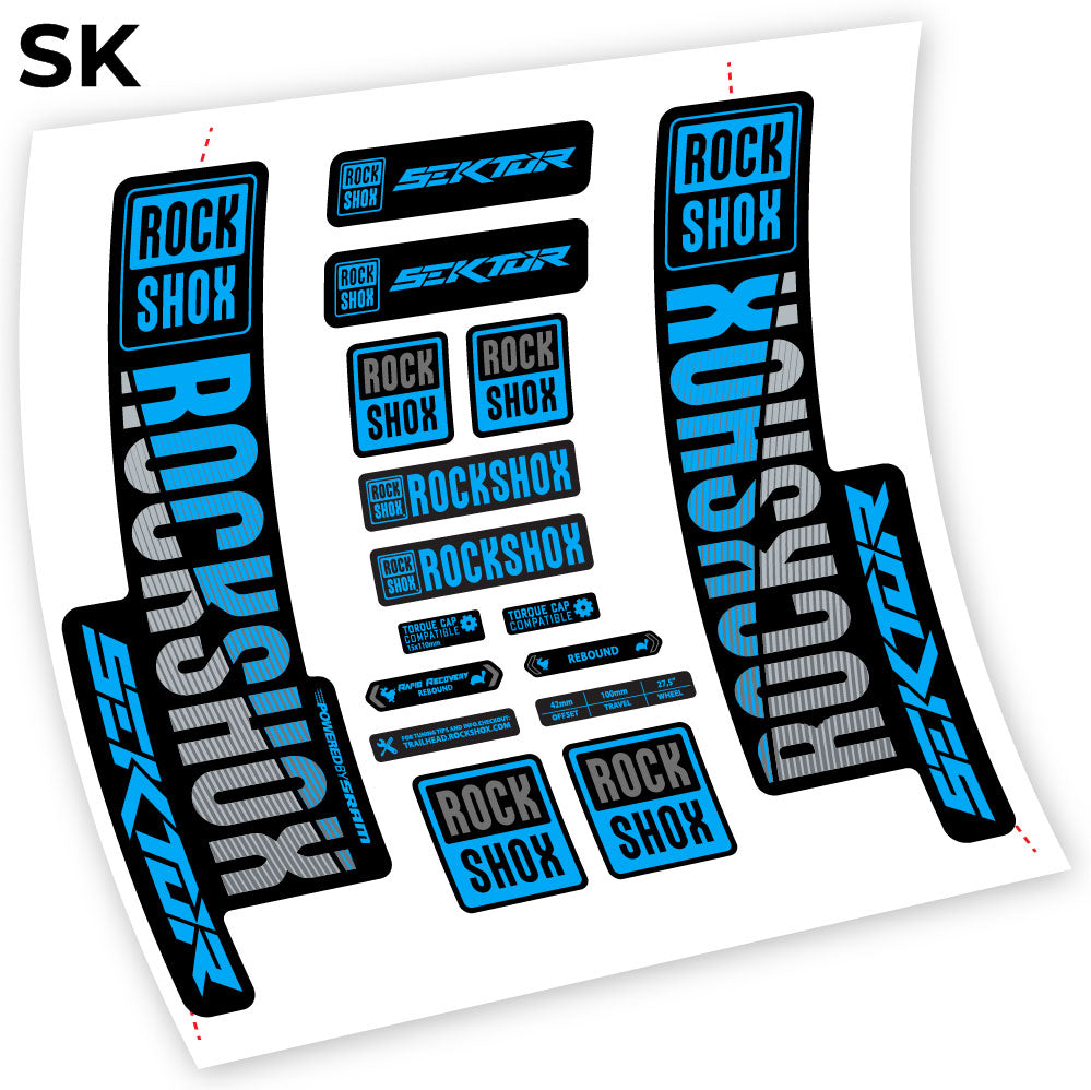 Stickers Rock Shox Sektor 2018 compatibles Autocollants fourche VTT