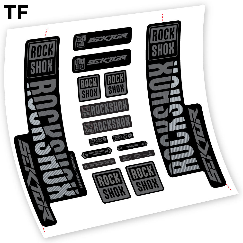 Stickers Rock Shox Sektor 2018 compatibles Autocollants fourche VTT
