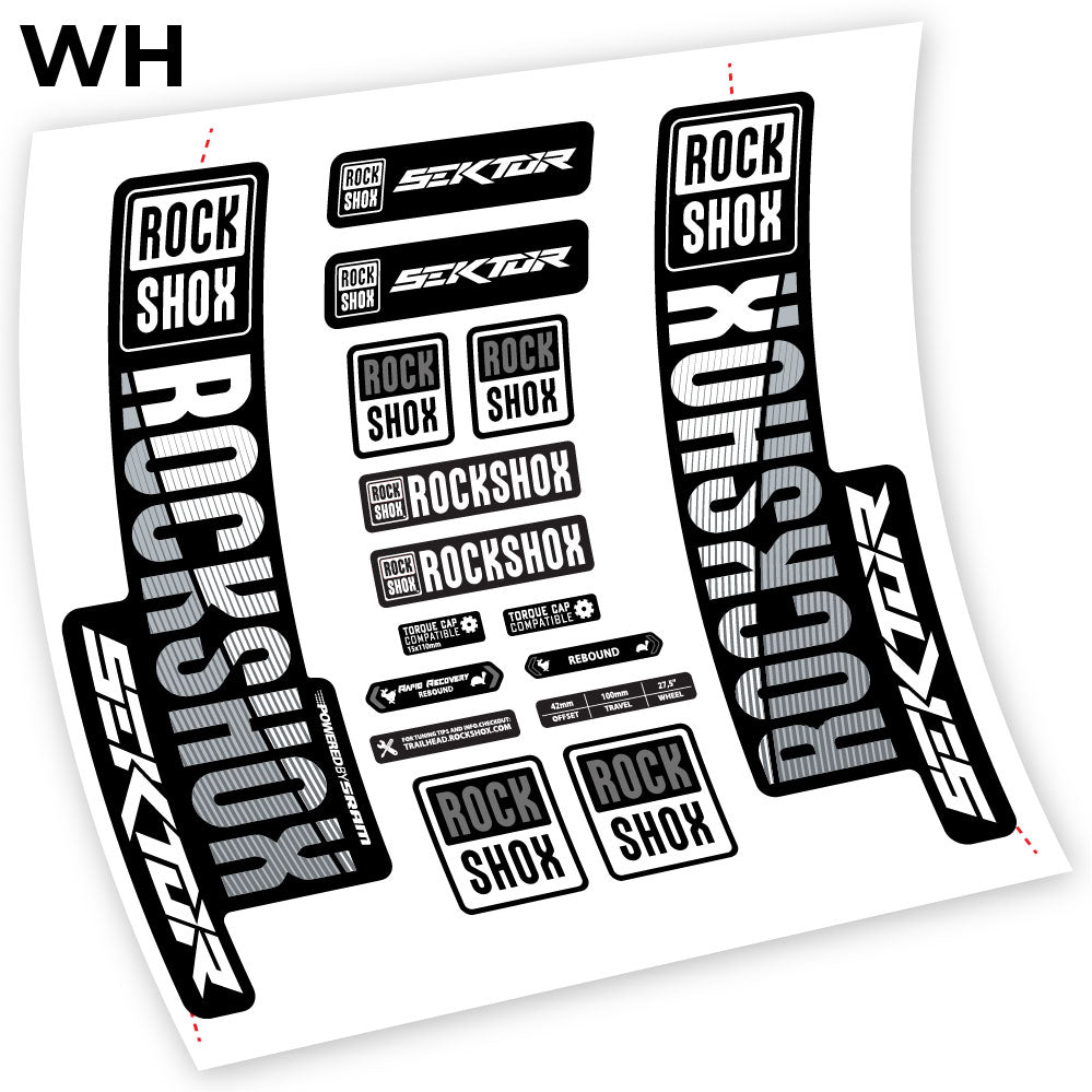 Stickers Rock Shox Sektor 2018 compatibles Autocollants fourche VTT