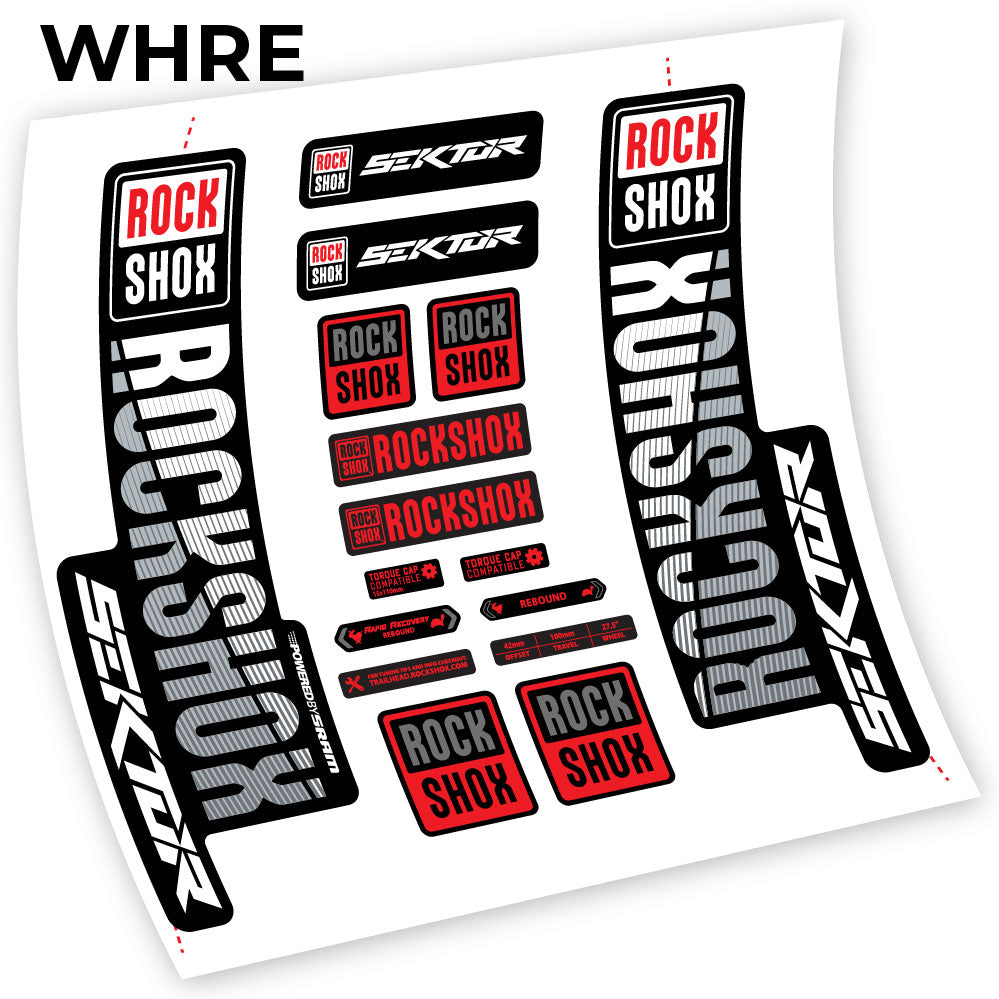 Stickers Rock Shox Sektor 2018 compatibles Autocollants fourche VTT
