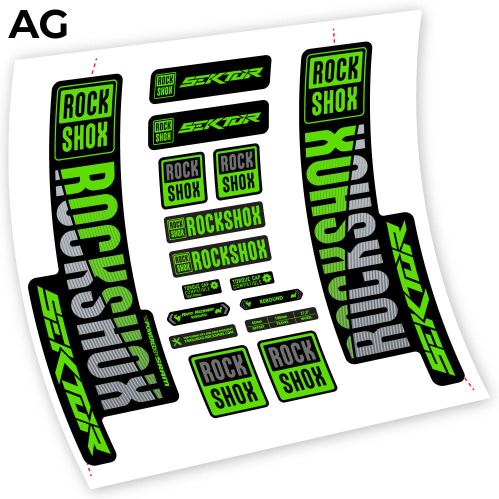 Stickers Rock Shox Sektor 2018 compatibles Autocollants fourche VTT