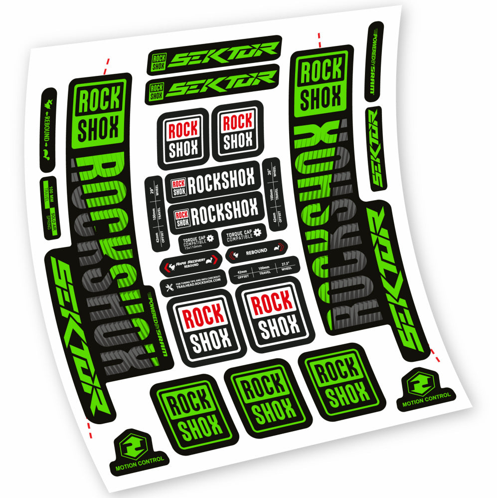 Stickers Rock Shox Sektor compatibles Autocollants fourche VTT 29"