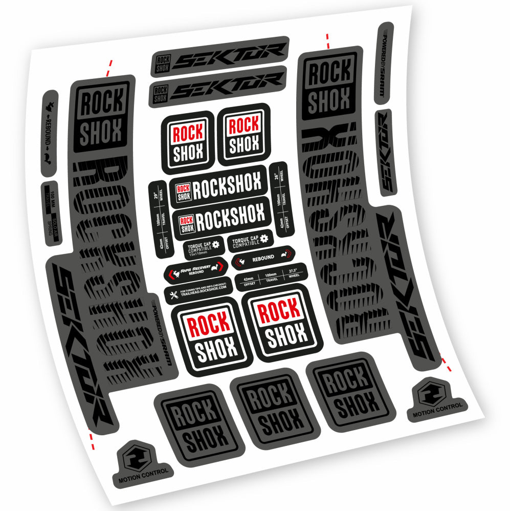 Stickers Rock Shox Sektor compatibles Autocollants fourche VTT 29"