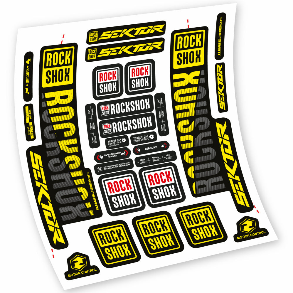 Stickers Rock Shox Sektor compatibles Autocollants fourche VTT 29"