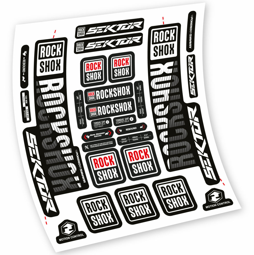 Stickers Rock Shox Sektor compatibles Autocollants fourche VTT 29"