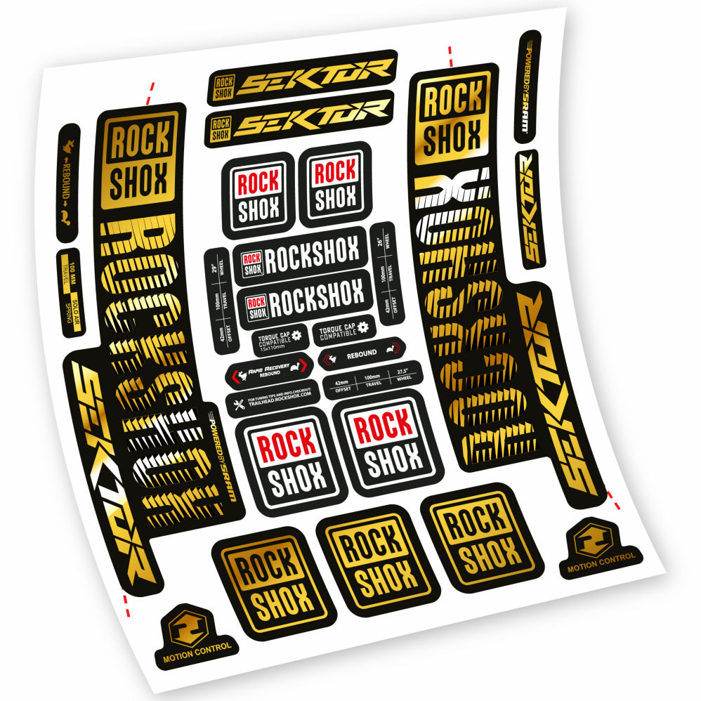 Stickers Rock Shox Sektor compatibles Autocollants fourche VTT 29"
