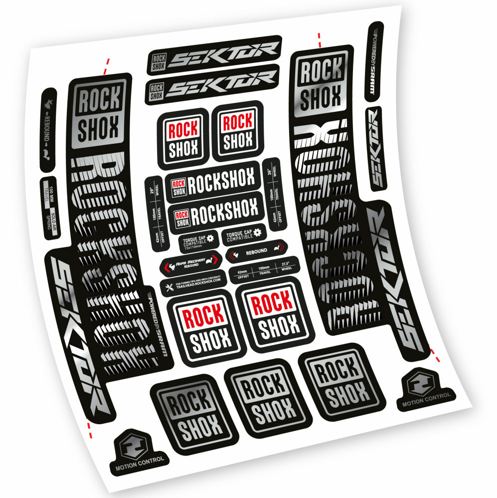 Stickers Rock Shox Sektor compatibles Autocollants fourche VTT 29"