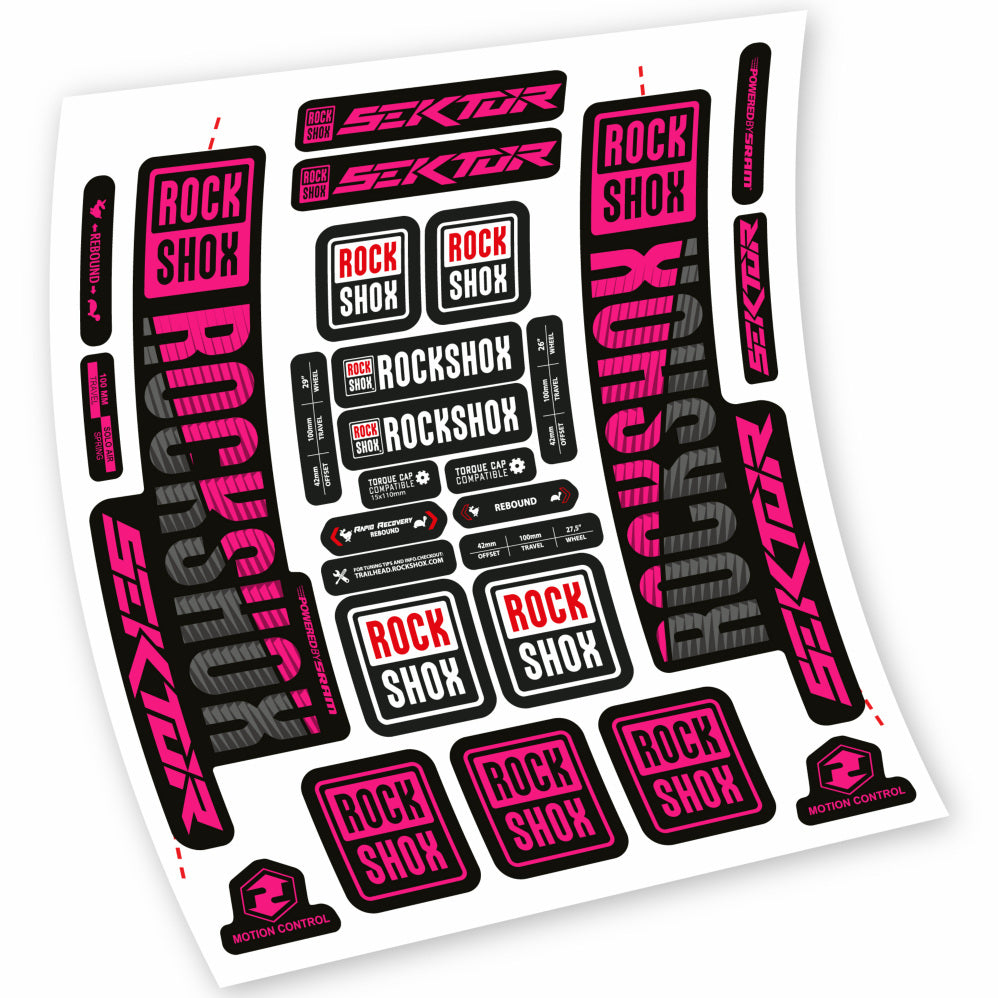 Stickers Rock Shox Sektor compatibles Autocollants fourche VTT 29"