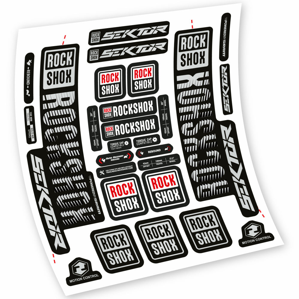 Stickers Rock Shox Sektor compatibles Autocollants fourche VTT 29"