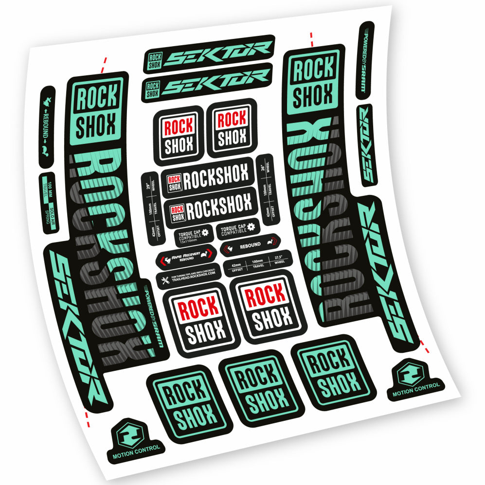 Stickers Rock Shox Sektor compatibles Autocollants fourche VTT 29"