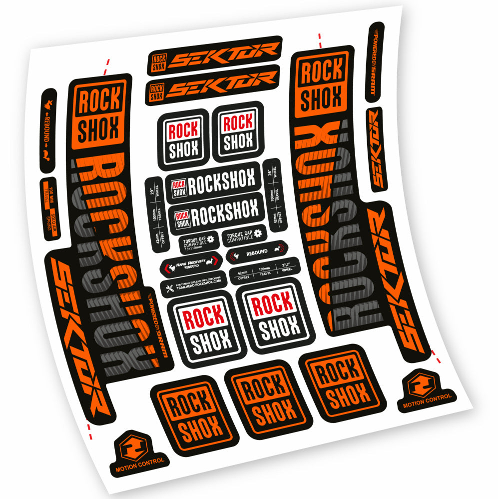 Stickers Rock Shox Sektor compatibles Autocollants fourche VTT 29"