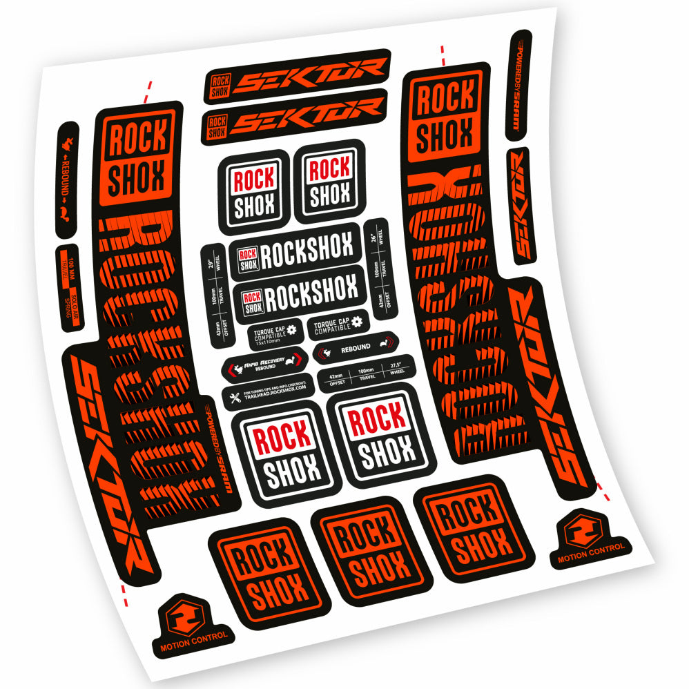 Stickers Rock Shox Sektor compatibles Autocollants fourche VTT 29"