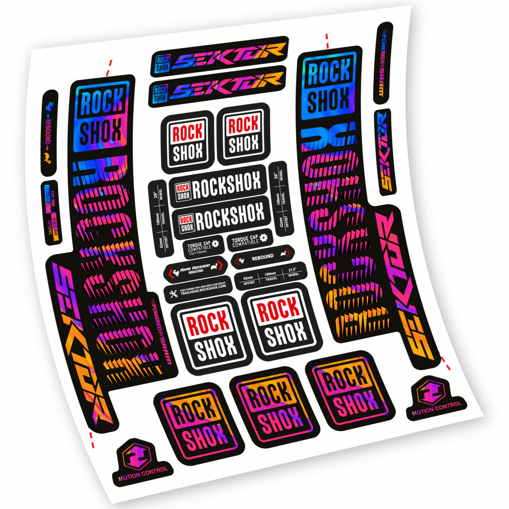 Stickers Rock Shox Sektor compatibles Autocollants fourche VTT 29"
