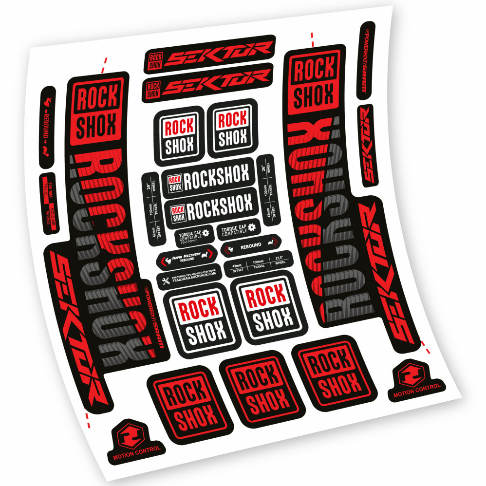 Stickers Rock Shox Sektor compatibles Autocollants fourche VTT 29"