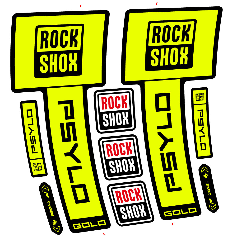 Stickers RockShox Psylo Gold 2025 compatibles - Autocollants fourche VTT
