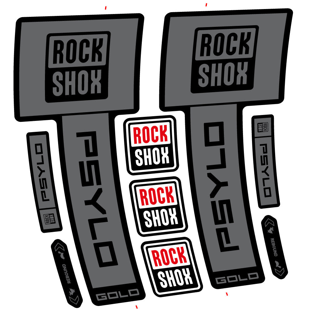 Stickers Rock Shox Psylo Gold 2025 compatibles Autocollants fourche VTT 29"