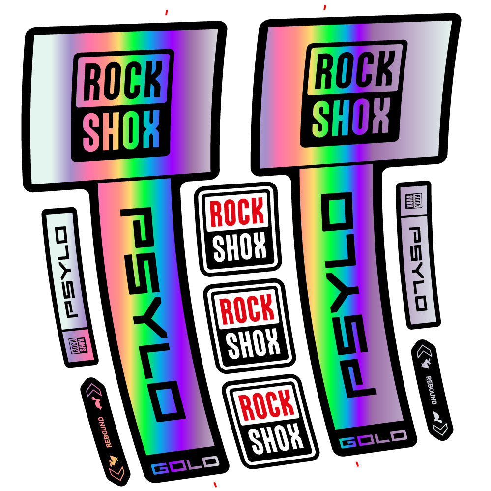 Stickers RockShox Psylo Gold 2025 compatibles - Autocollants fourche VTT