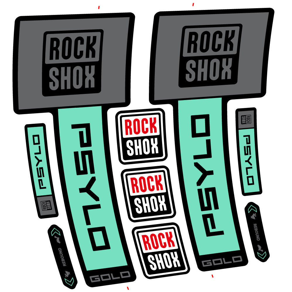 Stickers RockShox Psylo Gold 2025 compatibles - Autocollants fourche VTT