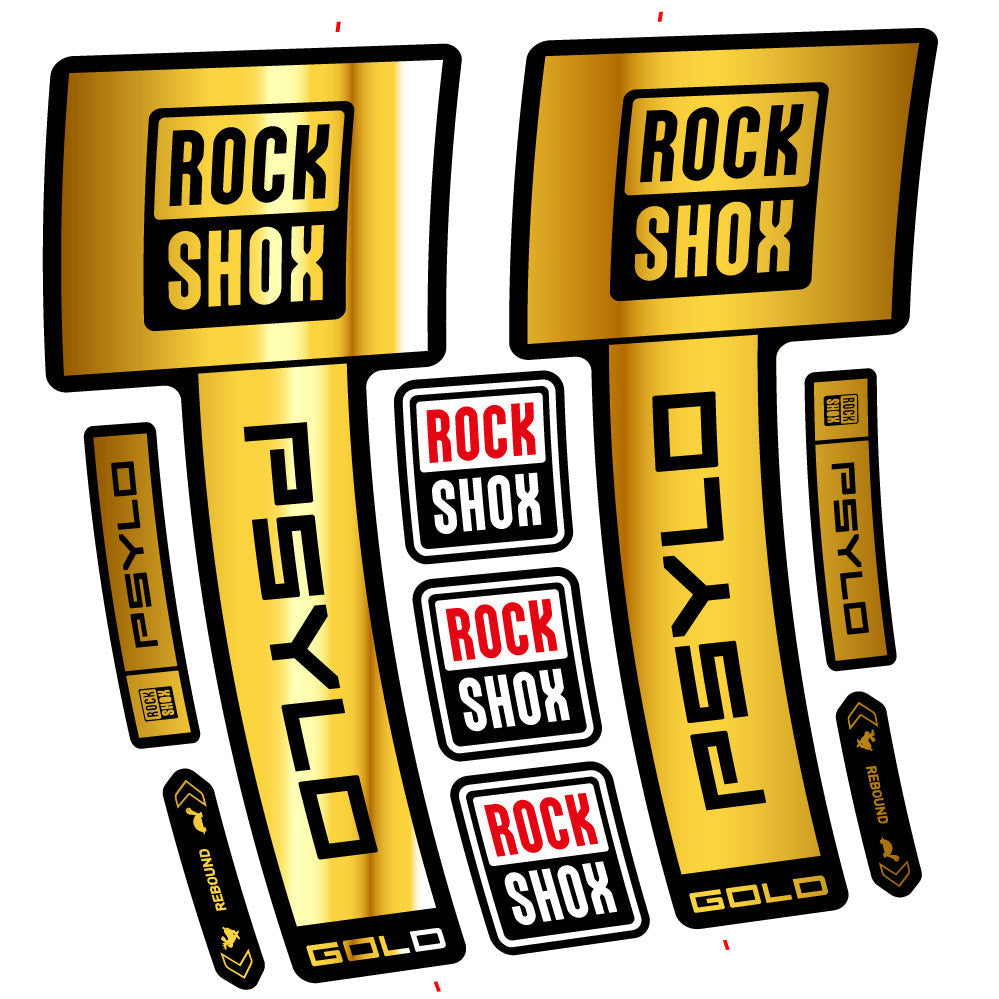 Stickers RockShox Psylo Gold 2025 compatibles - Autocollants fourche VTT