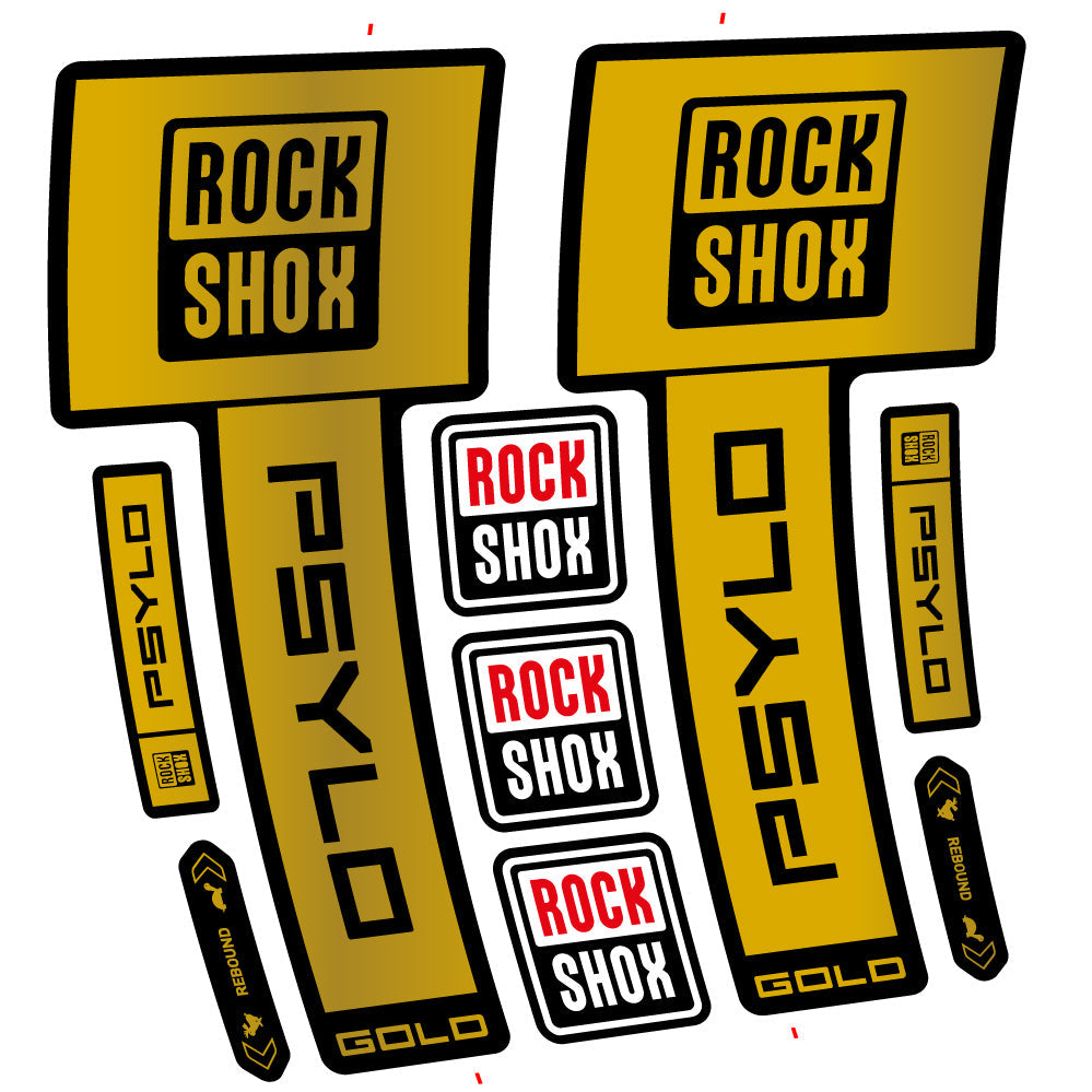 Stickers RockShox Psylo Gold 2025 compatibles - Autocollants fourche VTT