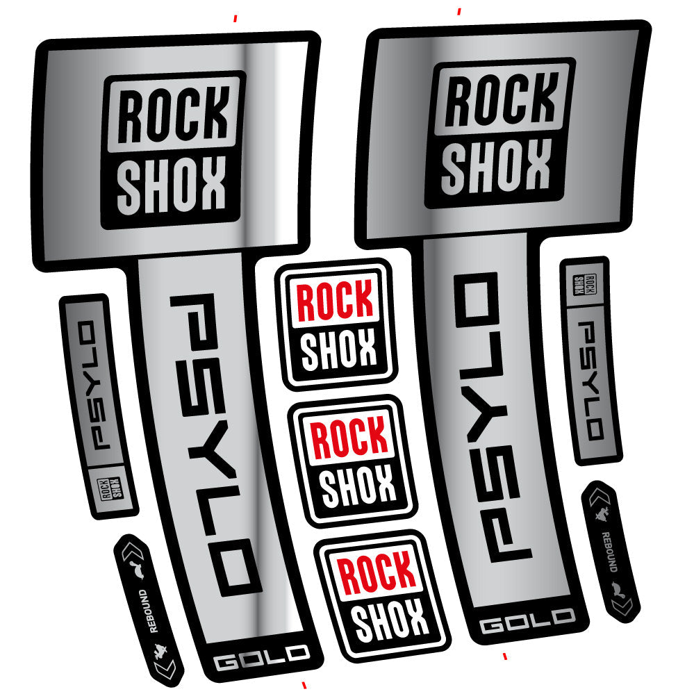Stickers RockShox Psylo Gold 2025 compatibles - Autocollants fourche VTT