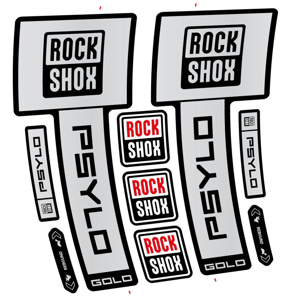 Stickers RockShox Psylo Gold 2025 compatibles - Autocollants fourche VTT